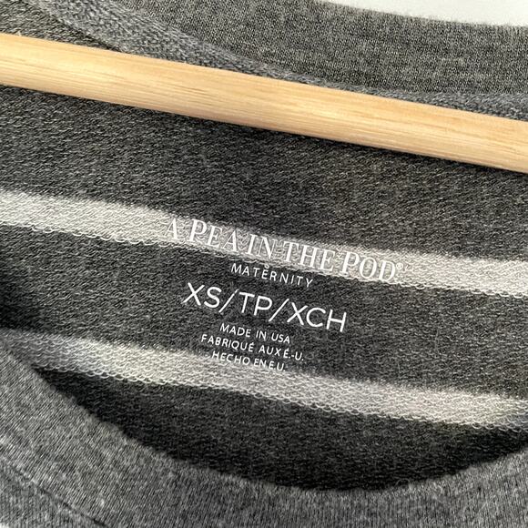 A pea in the pod maternity sweater gray striped knit top women's size small - Picture 3 of 7